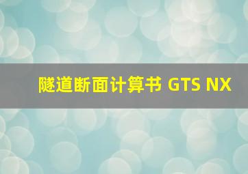 隧道断面计算书 GTS NX